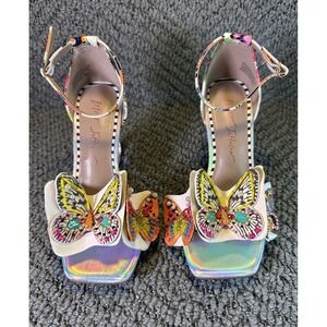 Betsey Johnson Marloe Women's US Size 5.5 White Butterfly Wedge Sandals MARLO2S5